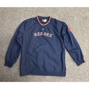 VTG Nike Boston Red Sox Windbreaker Boys Large Pullover Center Swoosh MLB